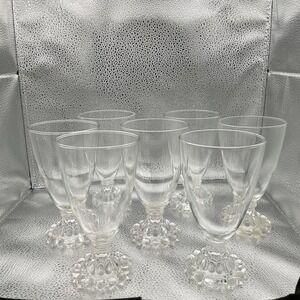 Vintage Set of 7 Anchor Hocking Berwick 'Boopie' 5 1/2" Wine Glasses Bubble